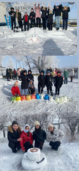 Қардан мүсін жасау – қысқы шығармашылық